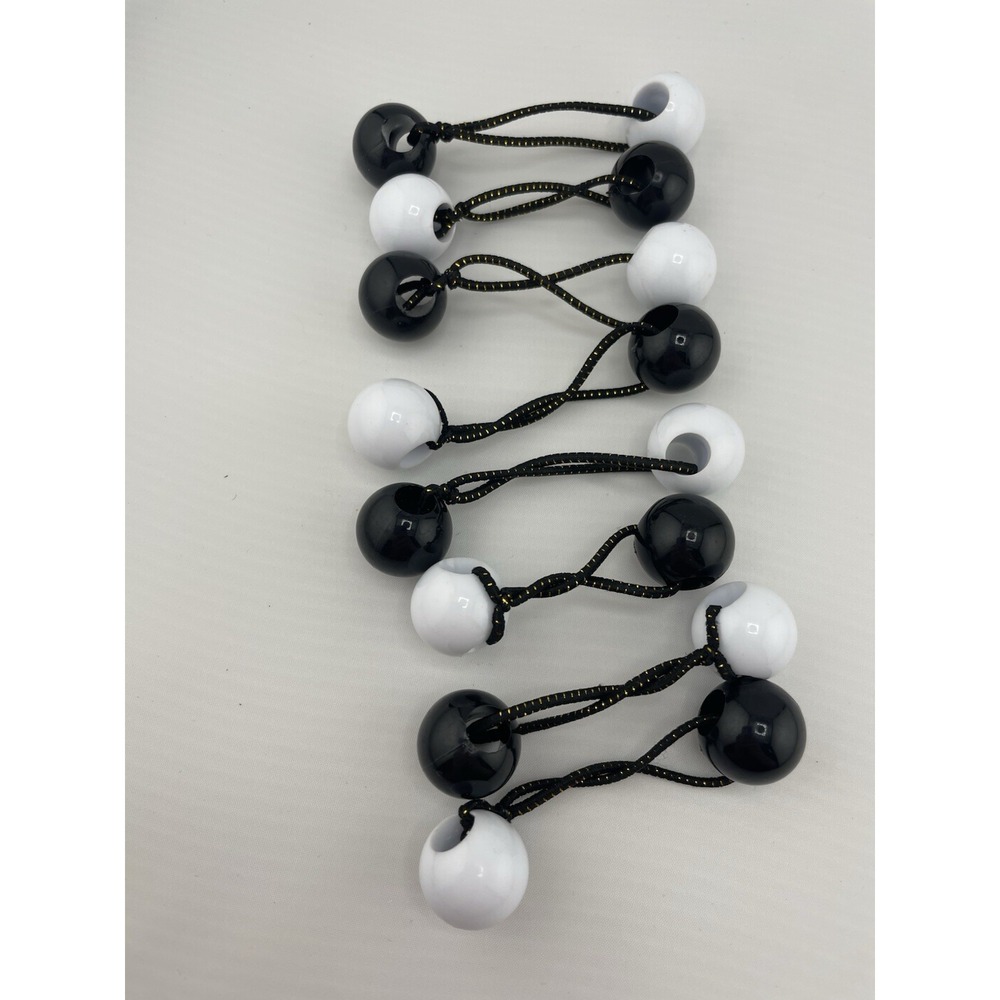 Vintage Lot Girl's Knocker Ball Hair Tie Pony Holders Accessories Black/white